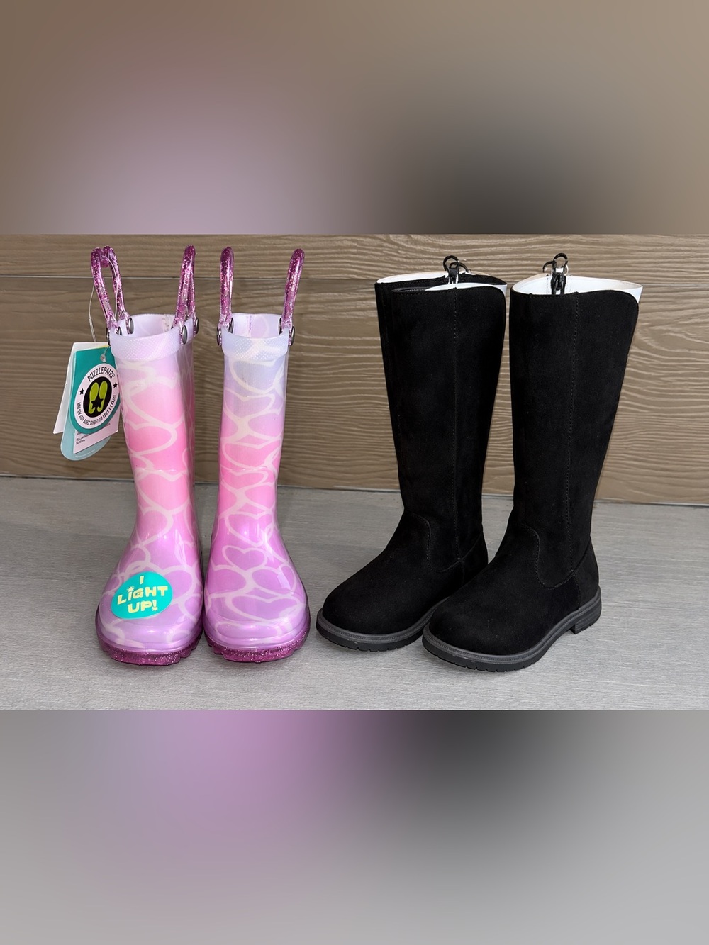 2 pairs of boots

Western Chief rain boots and Cat & Jack boots